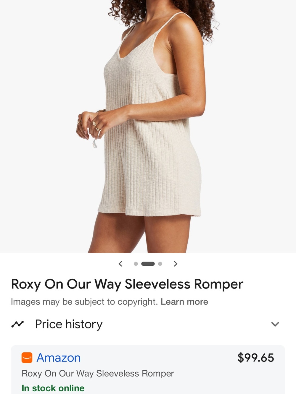 Roxy Rust Orange Ribbed Knit Romper - Picture 4 of 4